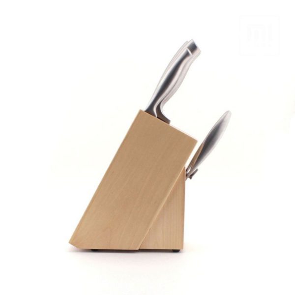 HUOHOU 5-in-1 Knife Set with Stand Seamless Knife Design Stainless Steel 4 Knives and Scissors Model: HU0014